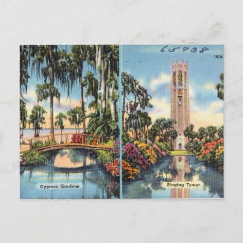Cypress gardens singing tower Florida Postcard