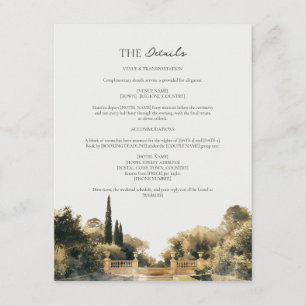 Cypress Italian Garden Terrace Wedding Details Enclosure Card