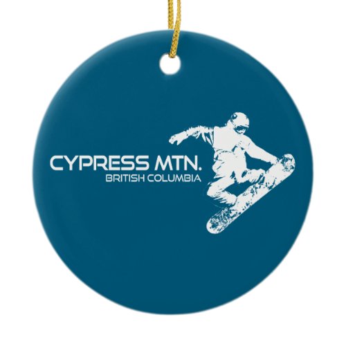 Cypress Mountain British Columbia Snowboarder Ceramic Ornament