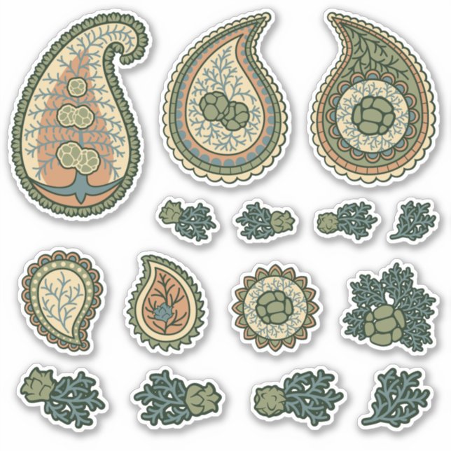 Cypress Paisley Icon Set Sticker (Front)