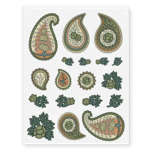 Cypress Paisley Icon Set Temporary Tattoos