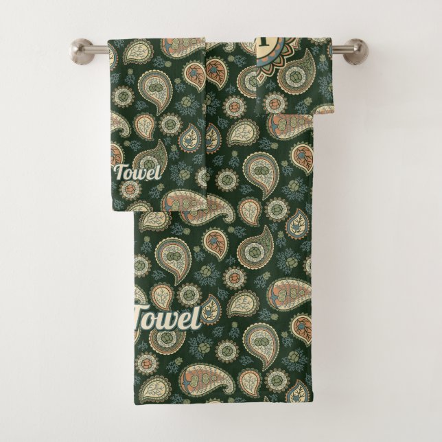 Cypress Paisley Pattern Bath Towel Set (Insitu)