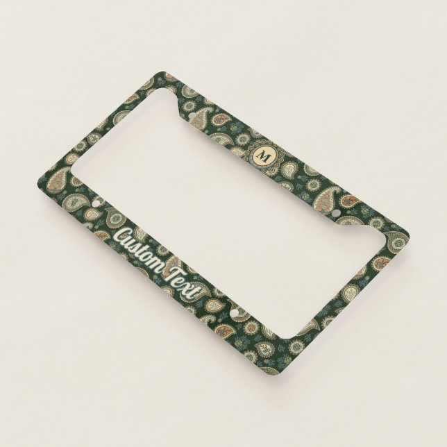 Cypress Paisley Pattern License Plate Frame (3/4)
