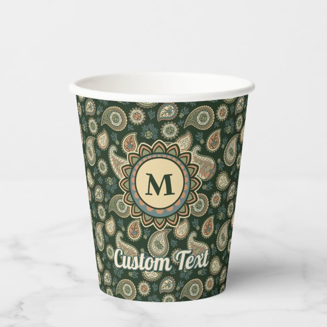 Cypress Paisley Pattern Paper Cups (Front)