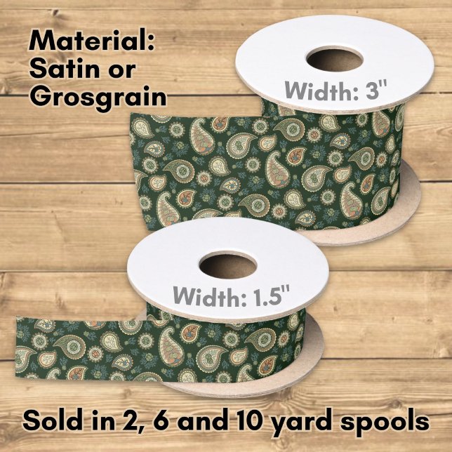 Cypress Paisley Pattern Satin Ribbon (Creator Uploaded)
