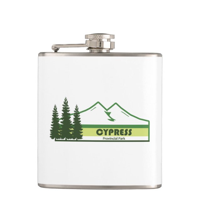 Cypress Provincial Park Green Stripes Flask (Front)