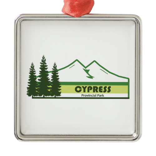 Cypress Provincial Park Green Stripes Metal Ornament