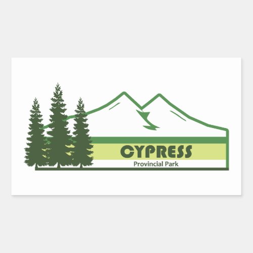 Cypress Provincial Park Green Stripes Rectangular Sticker