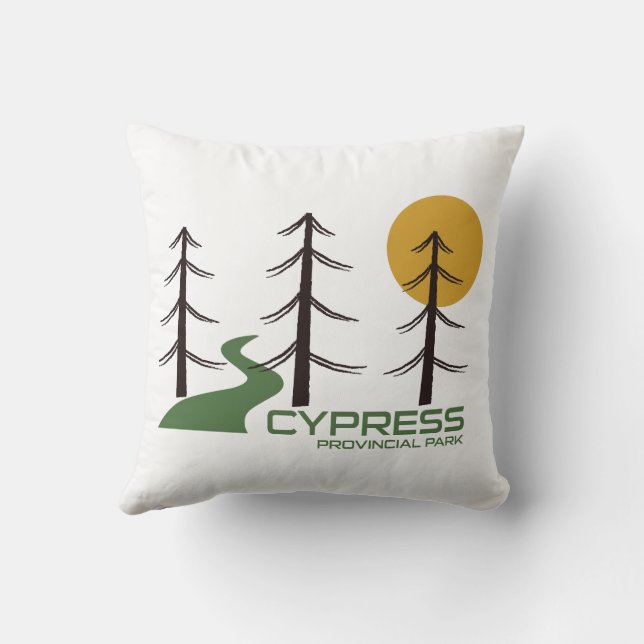 Cypress Provincial Park Trail Throw Pillow (Back)