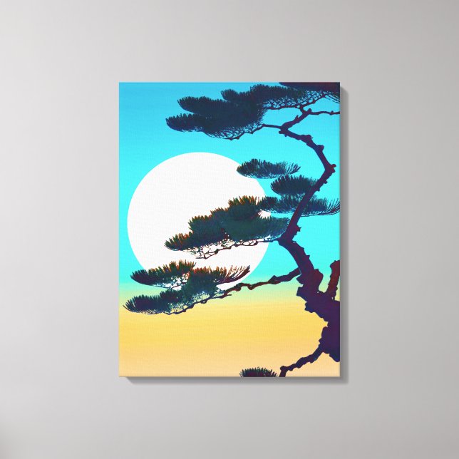 Cypress Tree and Full Moon   Canvas Print (Front)