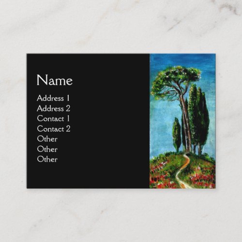 CYPRESS TREES AND MEDITERRANIAN PINE IN TUSCANY BUSINESS CARD