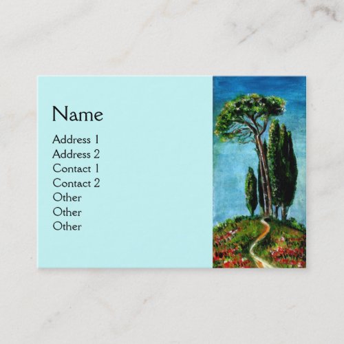 CYPRESS TREES AND MEDITERRANIAN PINE IN TUSCANY BUSINESS CARD