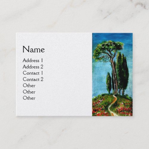 CYPRESS TREES AND MEDITERRANIAN PINE IN TUSCANY BUSINESS CARD