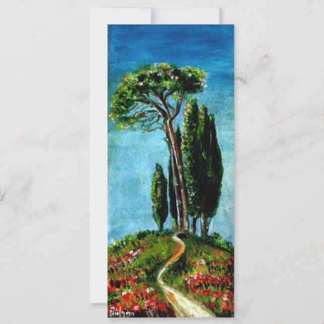 CYPRESS TREES AND MEDITERRANIAN PINE IN TUSCANY INVITATION (Front)