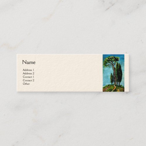 CYPRESS TREES AND MEDITERRANIAN PINE IN TUSCANY MINI BUSINESS CARD