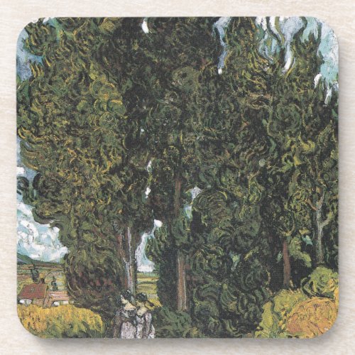 Cypress Trees by Van Gogh Beverage Coaster