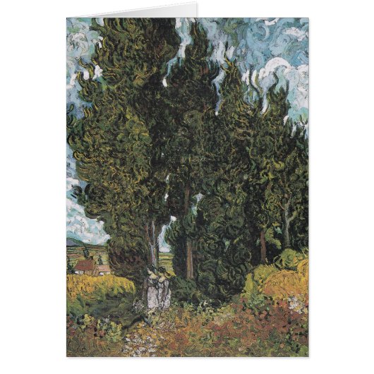 Cypress Trees by Van Gogh Cards (Front)