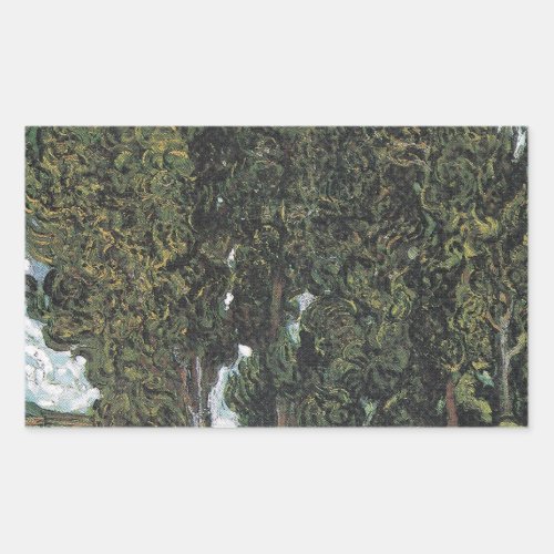 Cypress Trees by Van Gogh Rectangular Sticker