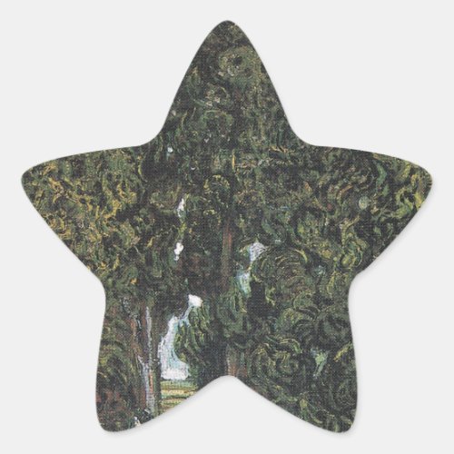 Cypress Trees by Van Gogh Star Sticker