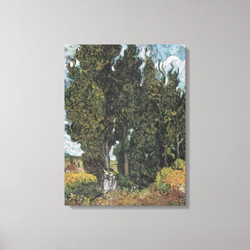 Cypress Trees by Van Gogh Wrapped Canvas