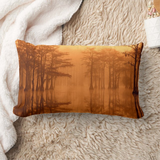 Cypress Trees George Smith State Park Lumbar Pillow (Blanket)