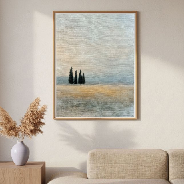 Cypress Trees on the Horizon Minimal Abstract Art Poster (Creator Uploaded)