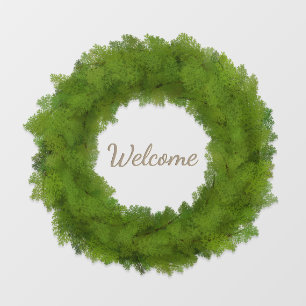 Cypress Wreath With Custom Name or Greeting Wall Decal