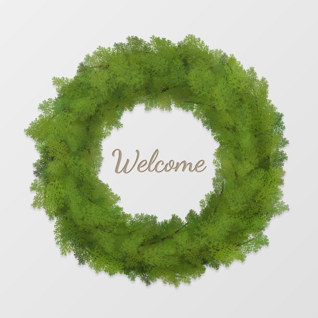 Cypress Wreath With Custom Name or Greeting Wall Decal (Front)