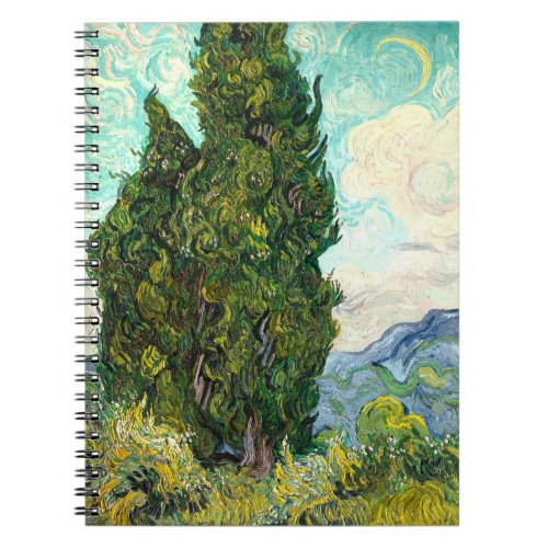  Cypresses 1889 Van Gogh landscape art spiral Notebook