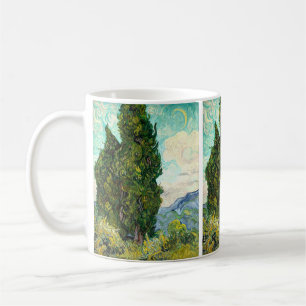 Cypresses (1889) Vincent Van Gogh Landscape Art Coffee Mug