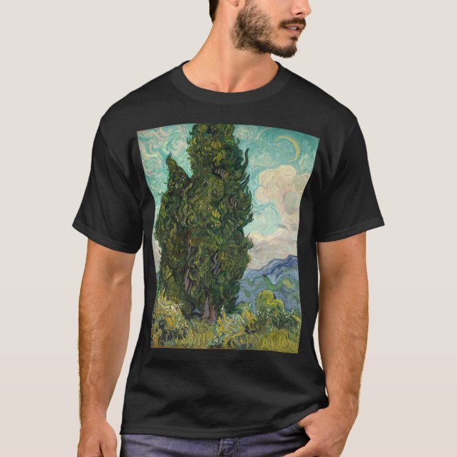 Cypresses 1889 Vincent Van Gogh T-Shirt (Front)