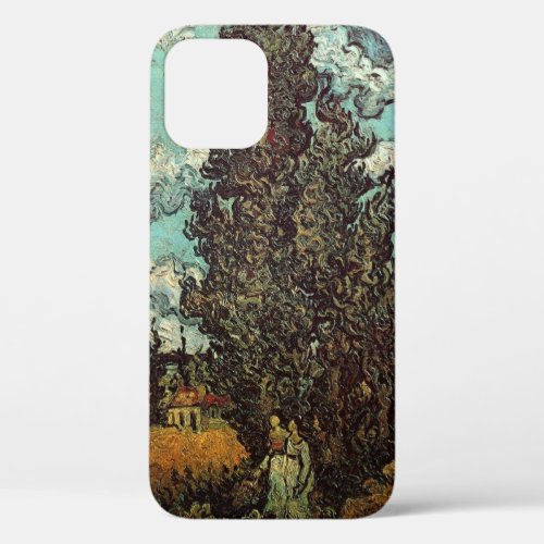 Cypresses and Two Women by Vincent van Gogh iPhone 12 Case