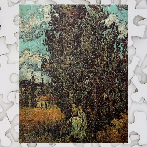 Cypresses and Two Women by Vincent van Gogh Jigsaw Puzzle