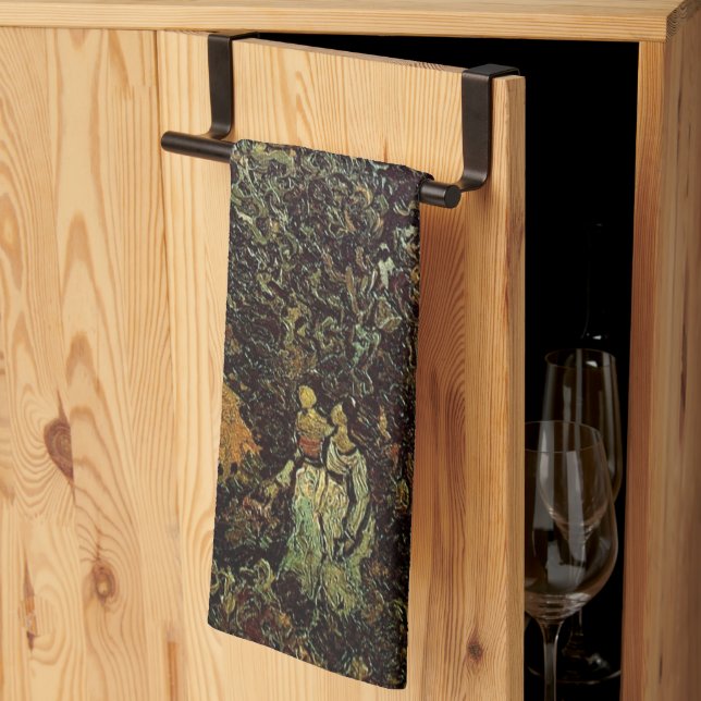 Cypresses and Two Women by Vincent van Gogh Kitchen Towel (Thirds Fold)