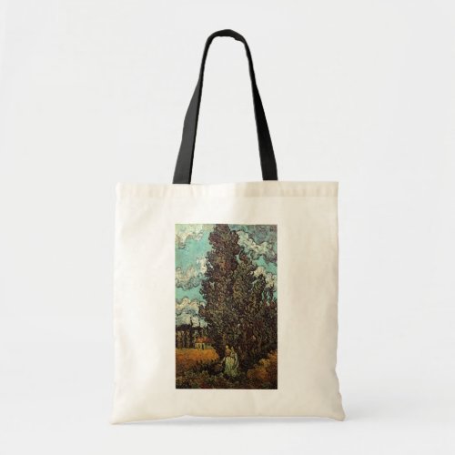 Cypresses and Two Women by Vincent van Gogh Tote Bag