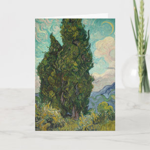 Cypresses by van Gogh:  Blank Card