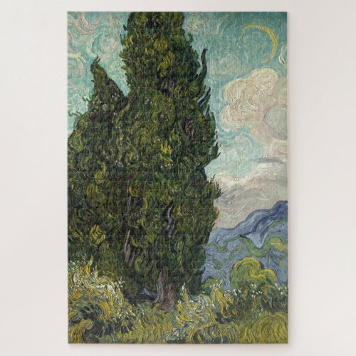 Cypresses by Van Gogh Painting Art Jigsaw Puzzle