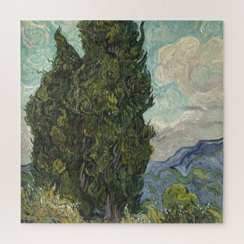 Cypresses by Van Gogh Painting Art Jigsaw Puzzle