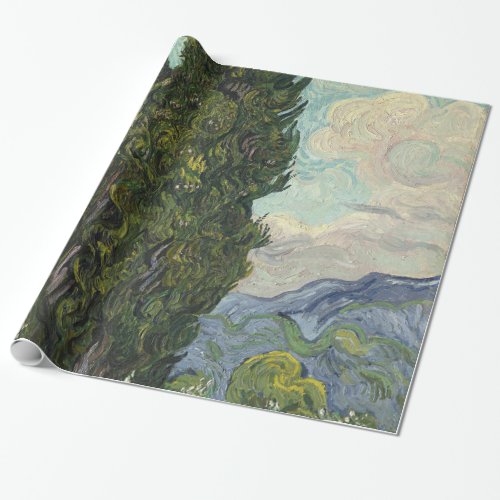Cypresses by Van Gogh Painting Art Wrapping Paper