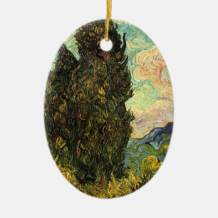 Cypresses by Vincent van Gogh Ceramic Ornament