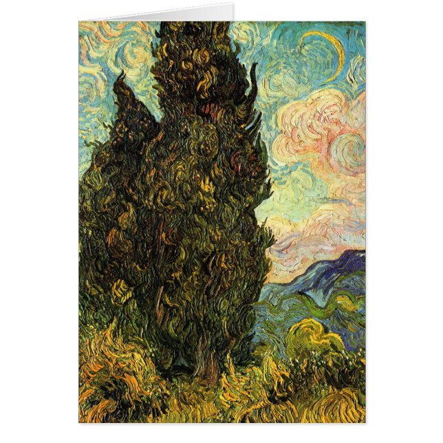 Cypresses by Vincent van Gogh Greeting Card (Front)