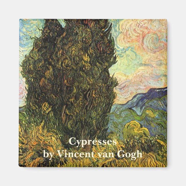 Cypresses by Vincent van Gogh Magnet (Front)