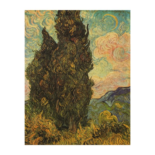 Cypresses by Vincent van Gogh Wood Wall Art (Front)