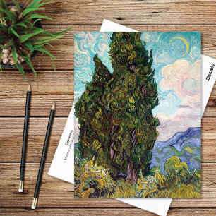 Cypresses Crescent Moon Vincent van Gogh Postcard