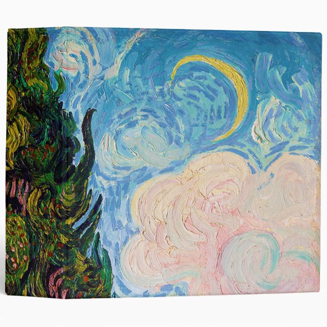 Cypresses, Van Gogh 3 Ring Binder (Front/Spine)
