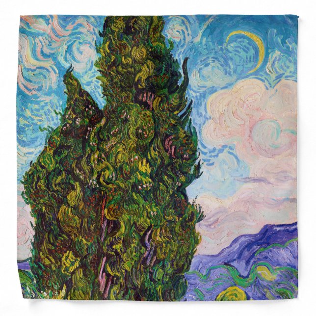 Cypresses, Van Gogh Bandana (Front)