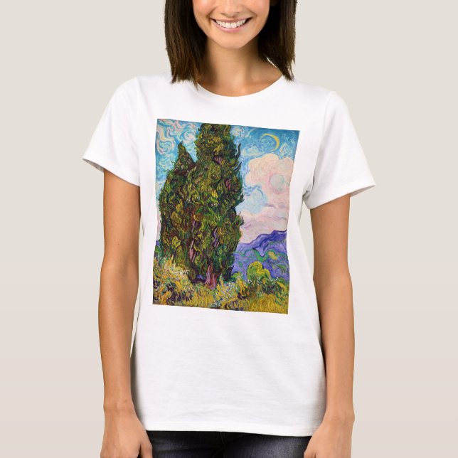 Cypresses, Van Gogh T-Shirt (Front)