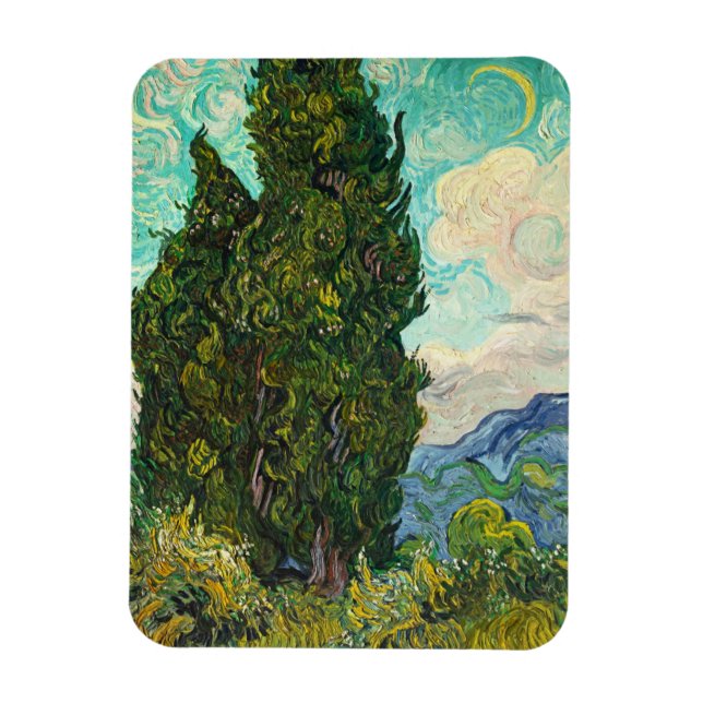 Cypresses, Vincent van Gogh  Magnet (Vertical)