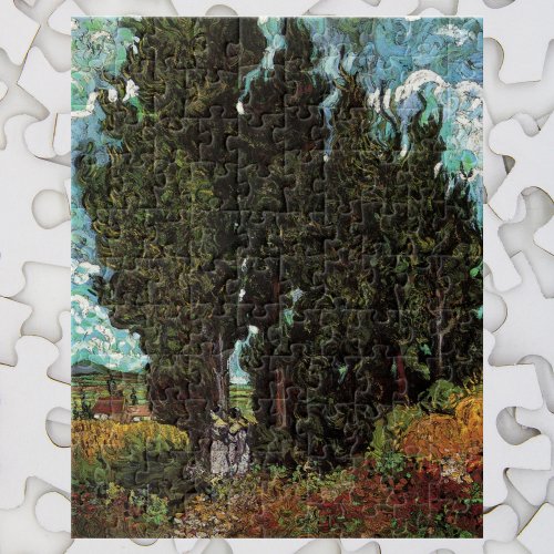 Cypresses with Female Figures by Vincent van Gogh Jigsaw Puzzle