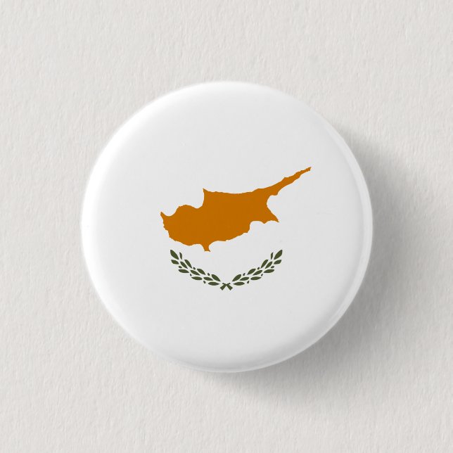 Cypriot Flag, Flag of Cyprus Button (Front)